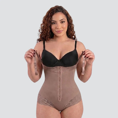 FAJA BODY STRAPLESS CON ENCAJE SILICONADA