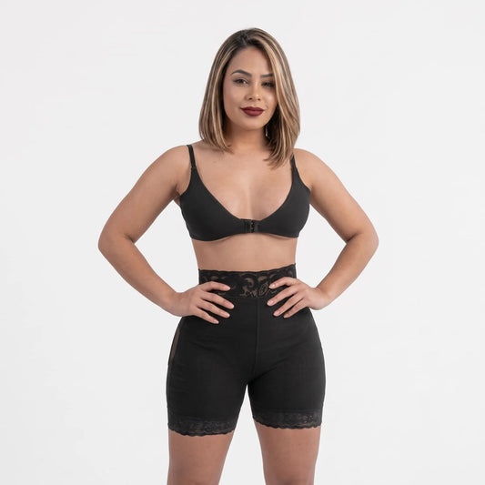 SHORT FAJA 2 EN 1 CON ENCAJE SILICONADA Y LEVANTA GLÚTEOS